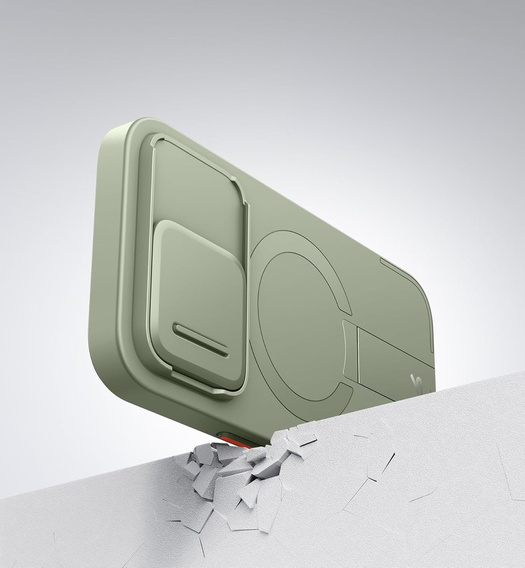 Etui magnetyczne SURITCH do iPhone 14 Pro z osłoną aparatu i podstawką – zielone