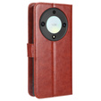 Etui z klapką do Honor Magic 5 Lite, Crazy Horse Wallet, brązowe