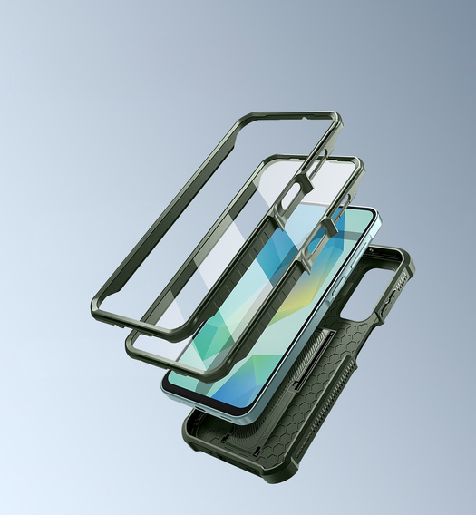 Etui pancerne do Samsung Galaxy A16 / A16 5G, Dexnor Full Body (Two Frames), zielone