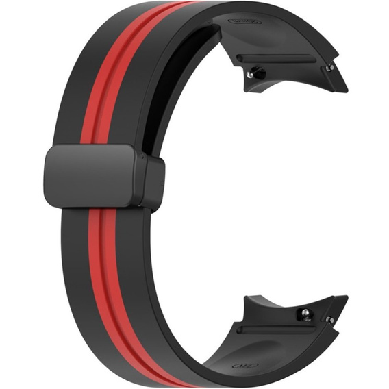 Pasek Silikonowy do Samsung Galaxy Watch 4/5/6 40/42/43/44/45/46/47mm, Czarny / Czerwony