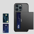 Etui do iPhone 15 Pro, Sliding Card Holder, czarne