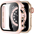 2w1 Etui + Szkło Hartowane do Apple Watch 4/5/6/SE 40mm, Różowe / Złote