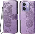 Etui z klapką do Oppo A40 / Oppo A40m, Butterfly, fioletowe