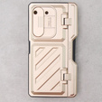 Etui do Samsung Galaxy Z Fold5 5G, Kickstand case, z podstawką i szkłem, złote