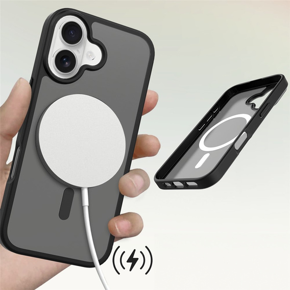 Etui Matt Case do iPhone 17, do MagSafe, półprzezroczyste czarne