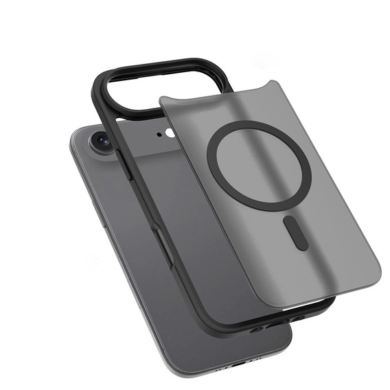 Etui Matt Case do iPhone 17 Air, do MagSafe, półprzezroczyste czarne