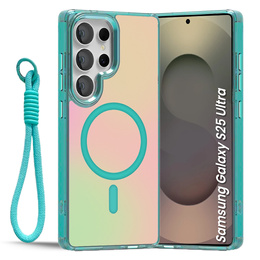 Etui do Samsung Galaxy S25 Ultra – laserowe, z MagSafe i paskiem – zielone/kolorowe