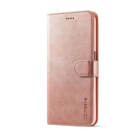 Etui z klapką do Oppo Reno 4 Z 5G, LC.IMEEKE, różowe rose gold