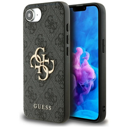 Etui GUESS do iPhone 16E, 4G Big Metal Logo, czarne