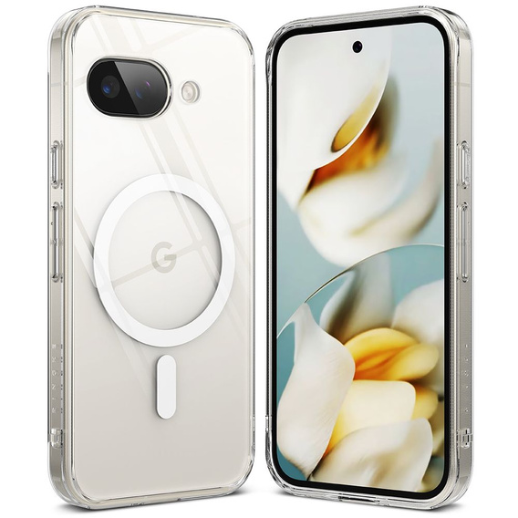 Etui Ringke do Google Pixel 9A, Fusion MagSafe, Przezroczyste + Szkło Hartowane 9H