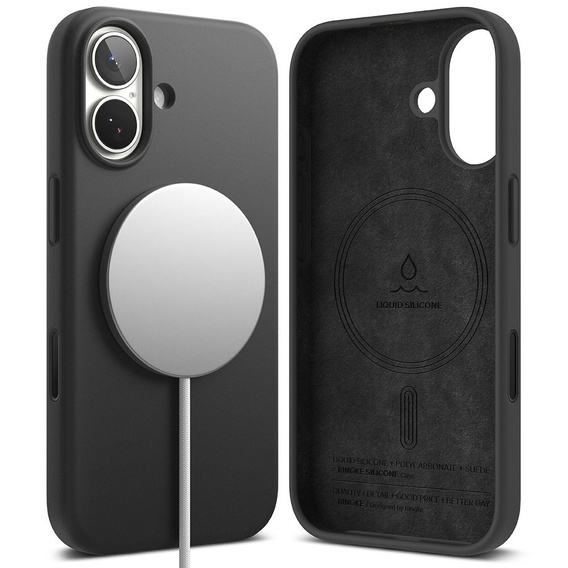 Etui Ringke do iPhone 17, Silicone MagSafe, Black