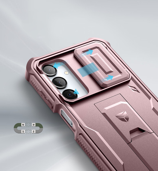 Etui pancerne do Samsung Galaxy A16 / A16 5G, Dexnor Full Body (Two Frames), różowe