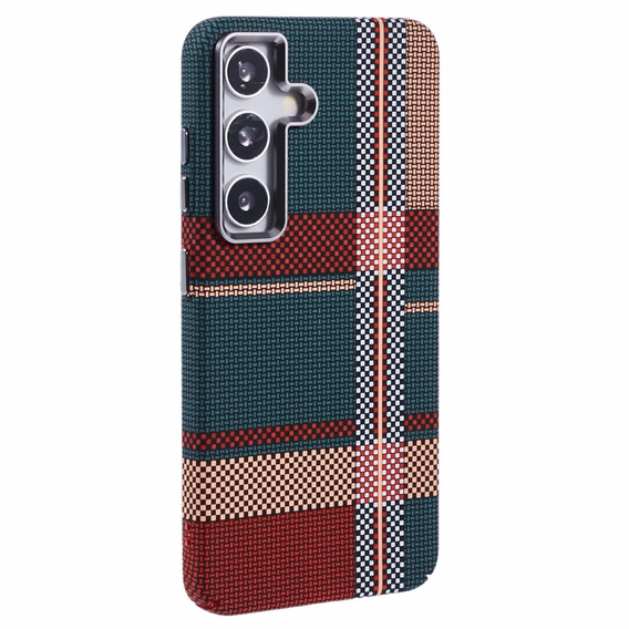 Etui do Samsung Galaxy S25, Carbon Fiber MagSafe, czerwone / zielone