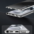 Etui do Samsung Galaxy S24 Ultra, Privacy Dual Glass, srebrne