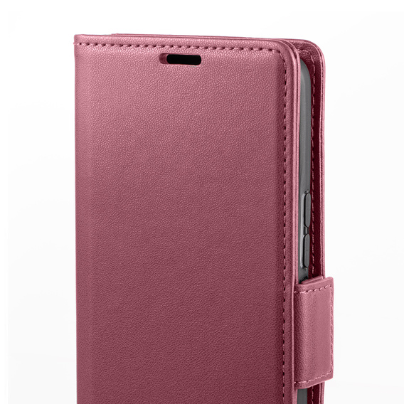 Etui do Oppo A60, ERBORD Glossy Litchi, portfel z klapką, czerwone