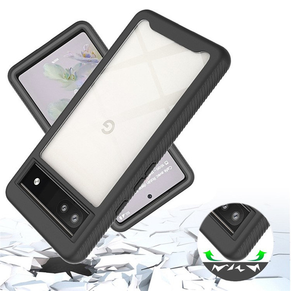 Etui do Google Pixel 6a, Shockproof, z folią, czarne
