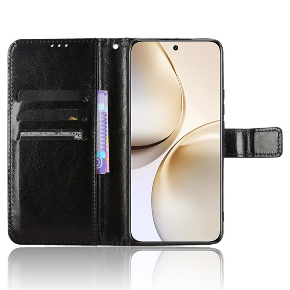 Etui z klapką do Realme 14 Pro 5G, Crazy Horse Wallet, czarne