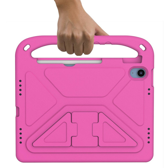 Etui dla dzieci do iPad 11" 2025 A16 (11 gen.) / iPad 10.9" 2022 (10 gen.), dziecięce z uchwytem, Różowe