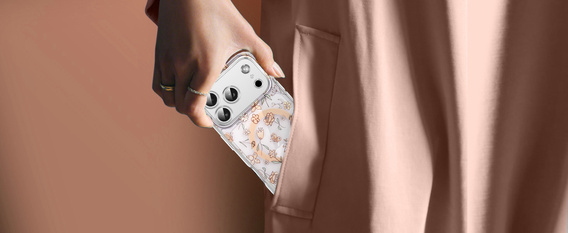 Etui magnetyczne z kwiatowym, laserowym wzorem do iPhone 17 Pro