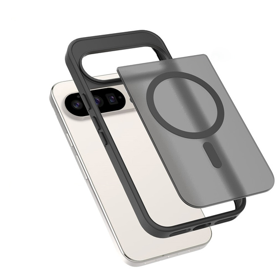 Etui Matt Case do Google Pixel 10 / 10 Pro, do MagSafe, półprzezroczyste czarne