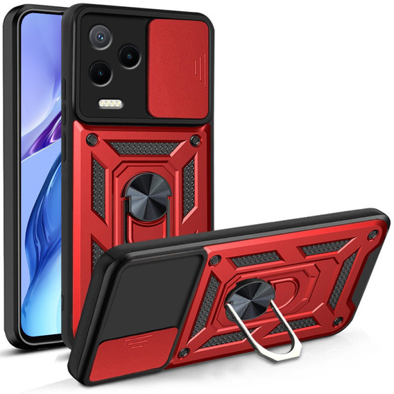 Etui pancerne do Infinix Note 12 2023, CamShield Slide, czerwone