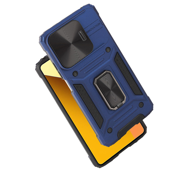 Etui pancerne do Xiaomi Redmi Note 13 5G, CamShield Slide, niebieskie + Szkło Hartowane 9H