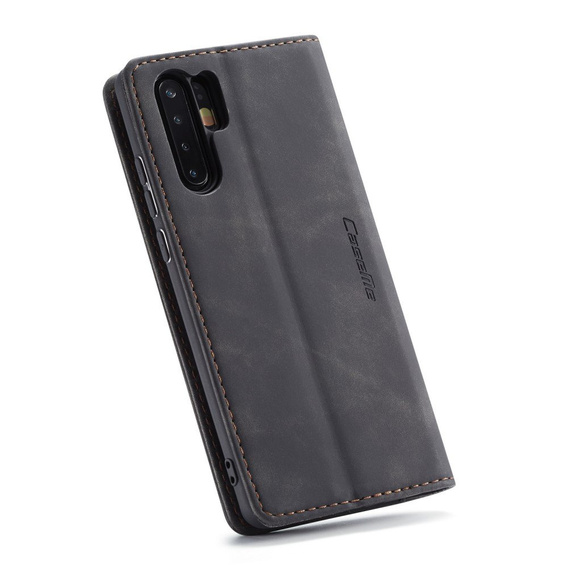 Etui CASEME do Huawei P30 Pro, Leather Wallet Case, czarne