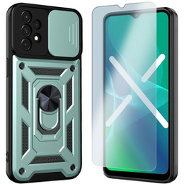 Zestaw Etui NOX Camera Slide do Samsung Galaxy A13 4G - Green + Szkło
