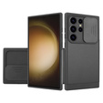 Pancerne etui do MagSafe na Samsung Galaxy S24 Ultra, ERBORD MagProtect Cam Slider, czarne