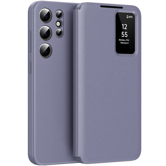 Etui z klapką do Samsung Galaxy S24 Ultra, Smart View Wallet, fioletowe