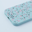 Etui cienkie do iPhone 13 Pro, Retro Flower, niebieskie