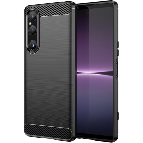 Etui do Sony Xperia 1 V, Karbon, czarne