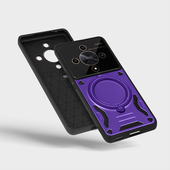 Etui pancerne do Honor Magic 6 Lite 5G, Magnetic Ring, fioletowe
