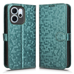 Etui z klapką do Oppo Reno 14F, Wallet Rhombus, zielone