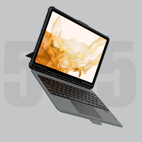 Etui z klawiaturą do Galaxy Tab S8+ / Tab S7 +/ Tab S7 FE, NILLKIN Bumper Pen Slot, czarne