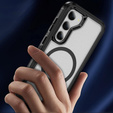 Etui z ramką do Samsung Galaxy S23 FE, do MagSafe, przezroczyste / czarne