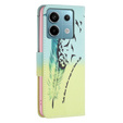 Etui z klapką do Xiaomi Redmi Note 13 Pro 5G, Wallet, Feather niebieskie / żółte