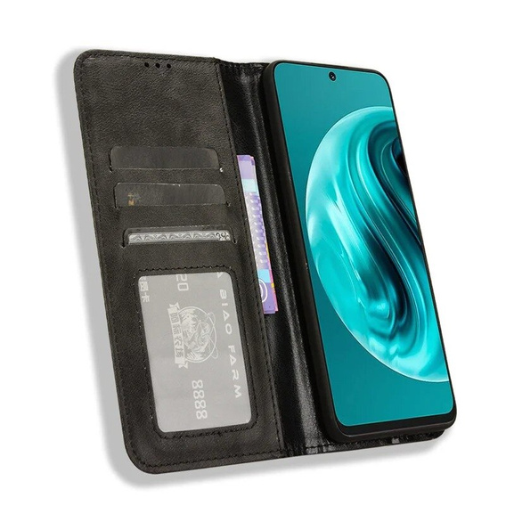 Etui z klapką do Huawei Nova 12i, Crazy Horse Wallet, czarne