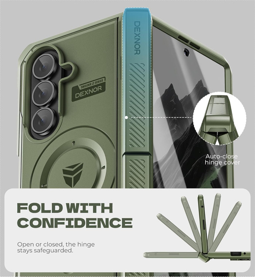 Etui pancerne Dexnor Magnetic z podwójnymi podstawkami do Samsung Galaxy Z Fold7
