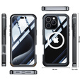 Etui do iPhone 16 Pro Max, Shockproof, ze szkłem, do MagSafe, czarne