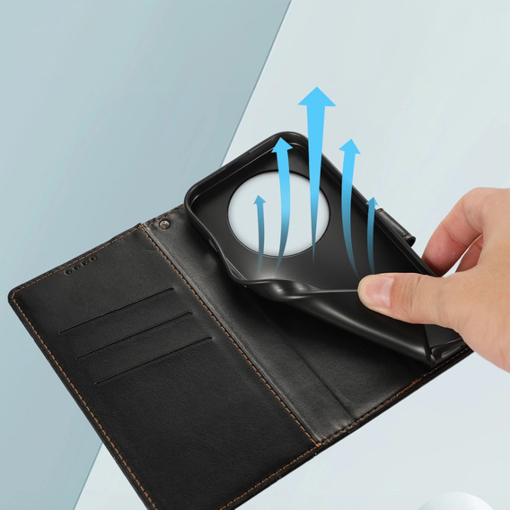 Etui z klapką do Realme 12 Pro 5G / 12 Pro+ 5G, Leather Line Wallet, czarne