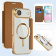 Etui z klapką do iPhone Air, RFID Wallet MagSafe z ochroną aparatu, brązowe