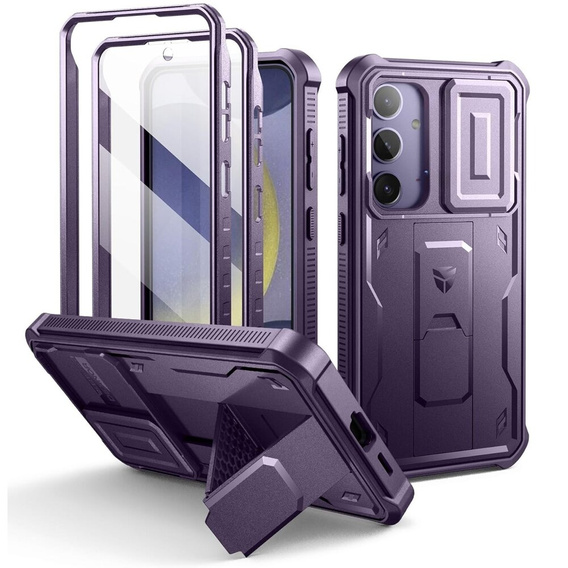Etui pancerne do Samsung Galaxy S24 Plus, Dexnor Full Body (Two Frames), fioletowe