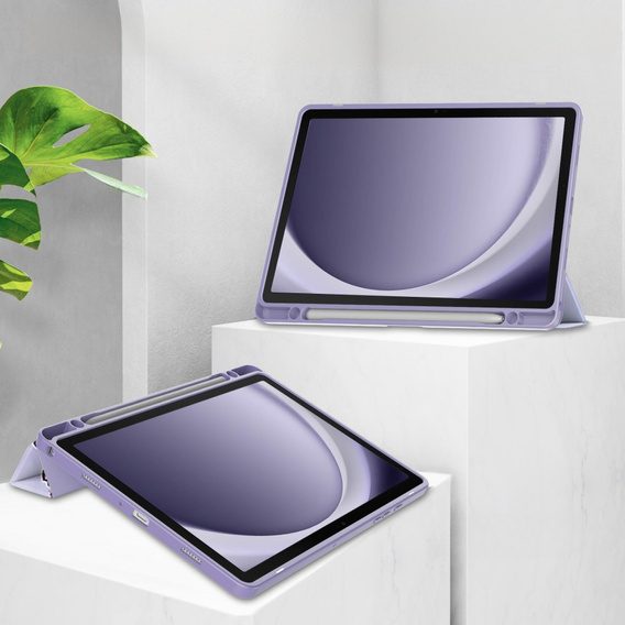 Etui Smartcase Hybrid do Samsung Galaxy Tab A9+, z miejscem na rysik – fioletowe Marble