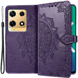 Etui z klapką do Infinix Note 30 Pro 4G, Mandala, fioletowe