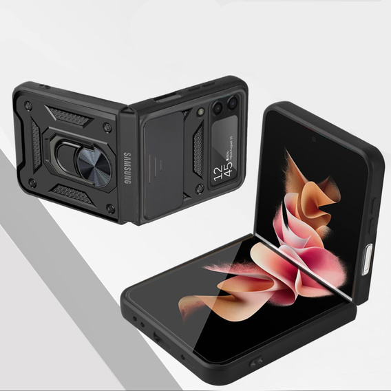 Etui pancerne do Samsung Galaxy Z Flip 4 5G, CamShield Slide, czarne