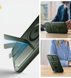 Etui pancerne do iPhone 14 Pro Max, Dexnor CamProtect MagSafe, zielone (Dwie ramki)