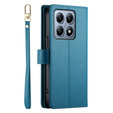 Etui z klapką do Xiaomi 14T Pro, Wallet Zipper Pocket, niebieskie