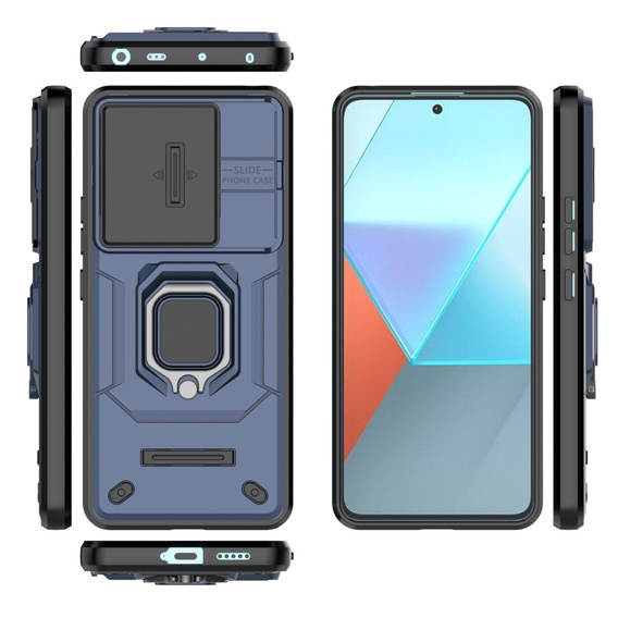 Etui KickStand Camera Lens do Xiaomi Redmi Note 13 Pro 5G, niebieskie