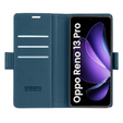 Etui do Oppo Reno 13 Pro, ERBORD Glossy Litchi, portfel z klapką, niebieskie